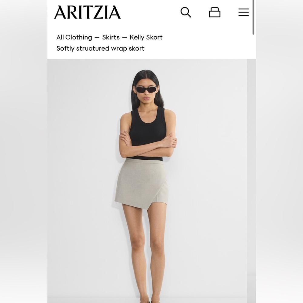 Babaton Cream Mini Skirt